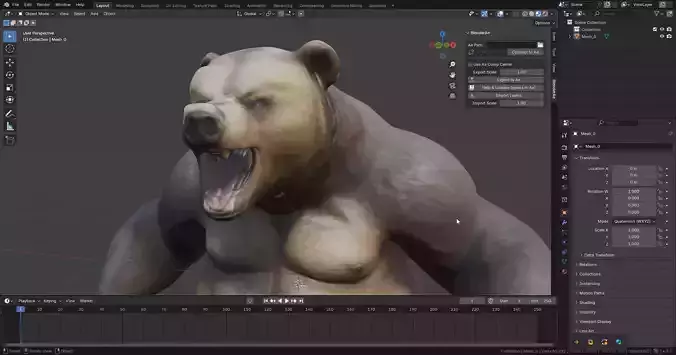 Simple Anthropomorphic Bear Free 3D model