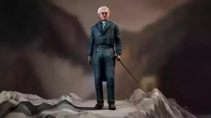 Ioannis Kapodistrias Low-poly 3D model