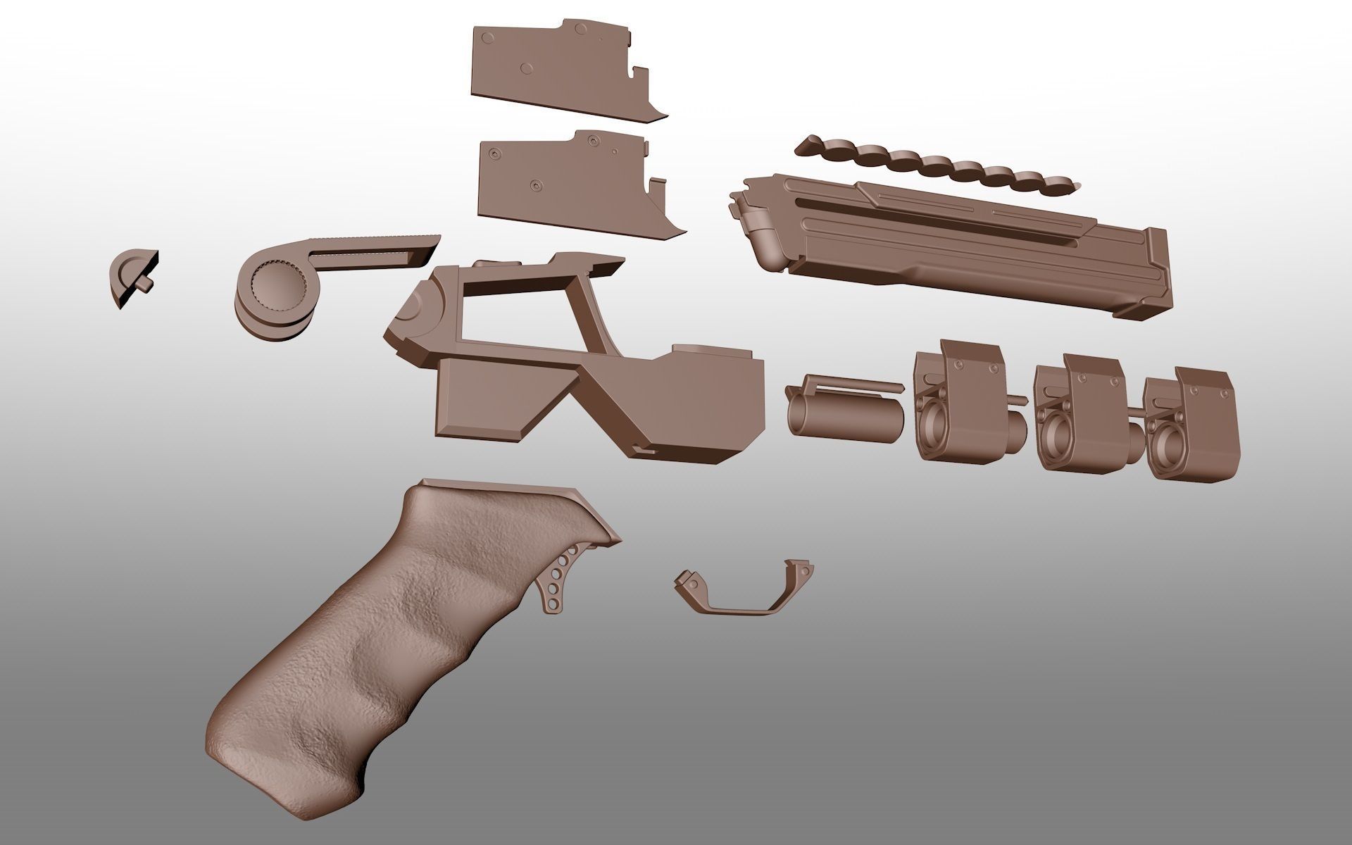 Future Pistol 16mm Sci-Fi 3D Print 3D print model_8