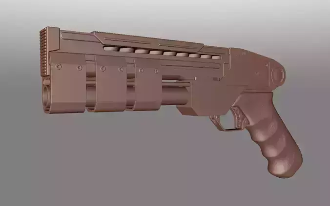 Future Pistol 16mm Sci-Fi 3D Print 3D print model