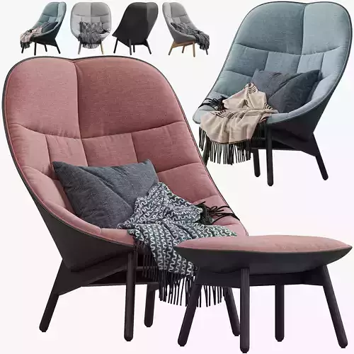 HAY Uchiwa Lounge Quilted armchair