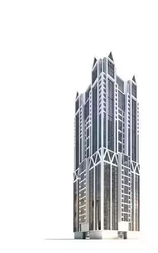 Skyscraper With External White Frame
