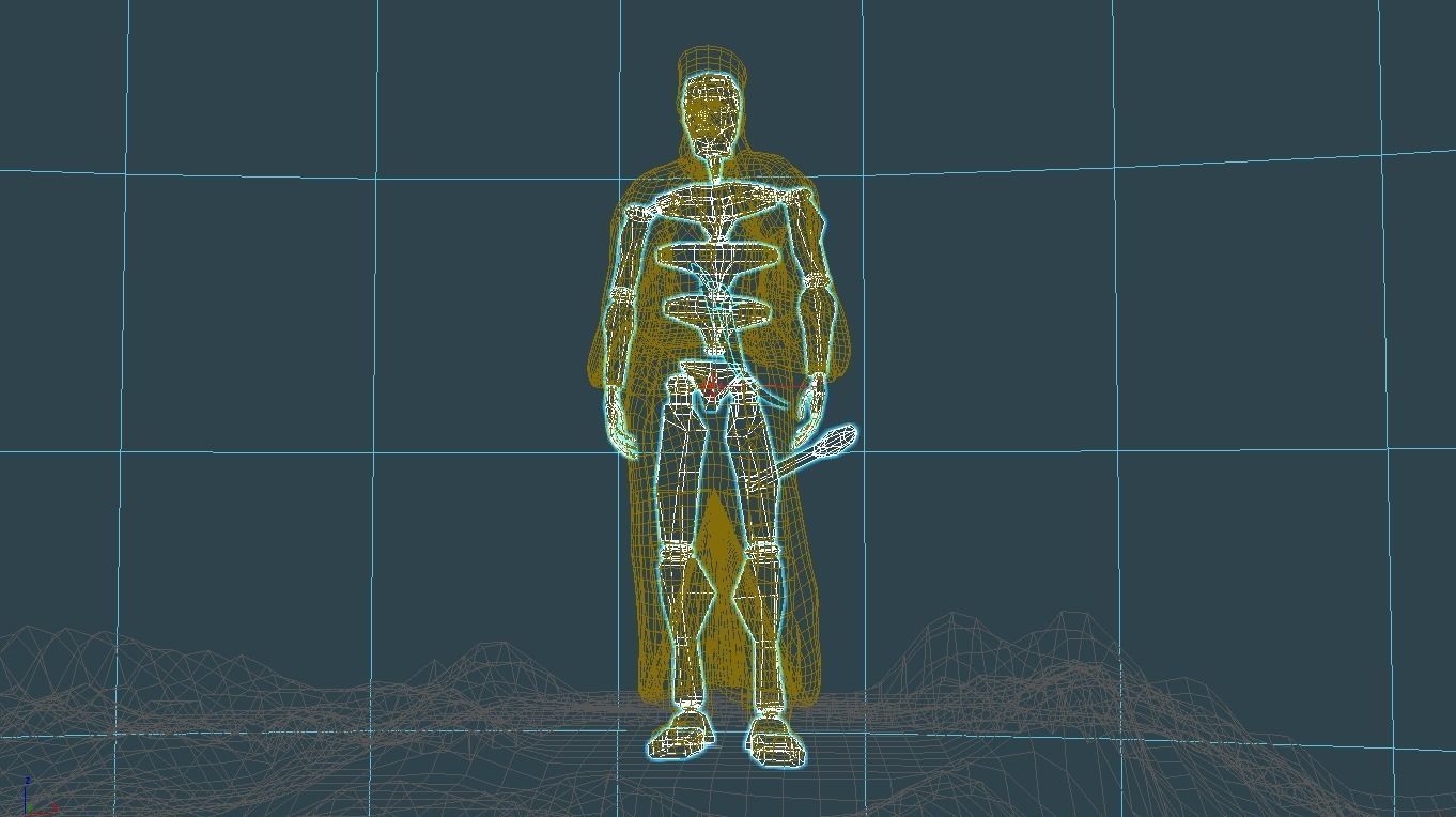 Papaflessas man in robe Low-poly 3D model_5