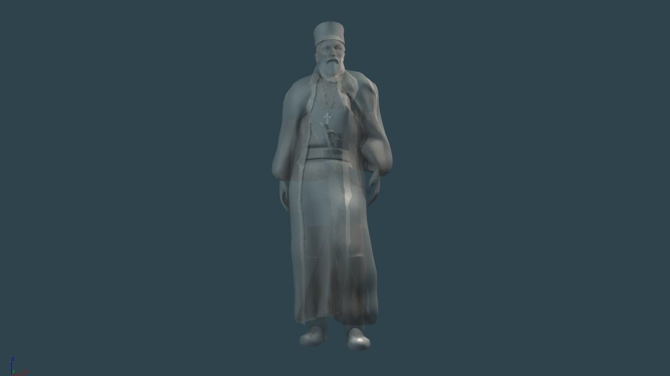 Papaflessas man in robe Low-poly 3D model_2