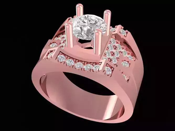 Elegant Wide Diamond Men Ring  2279