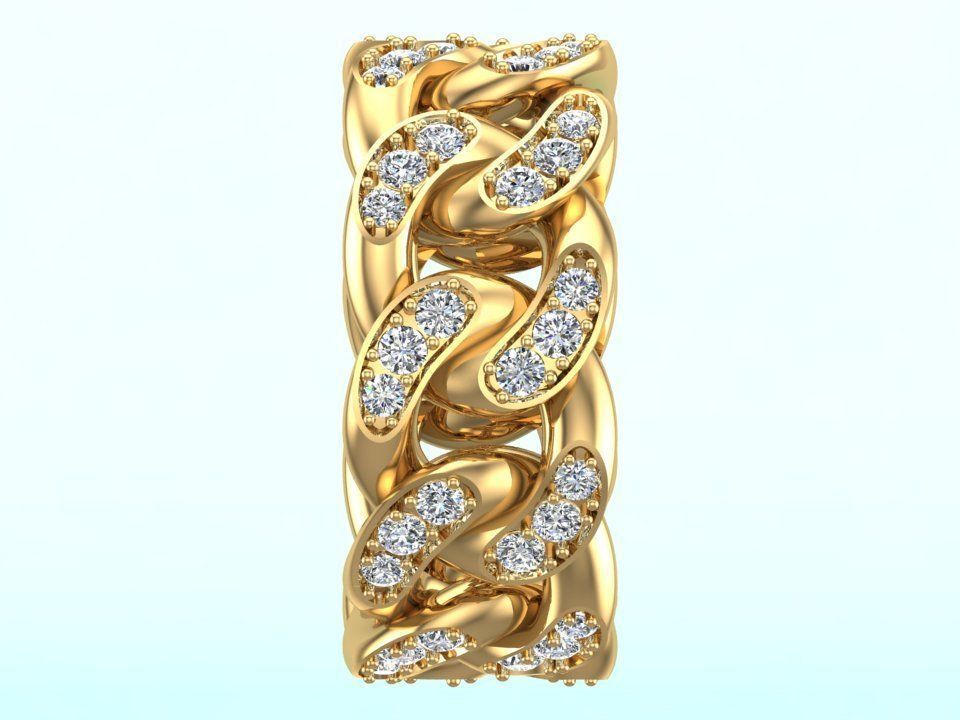 Chain ring - Miami Cuban ring - Link ring - Size 07 3D print model_9