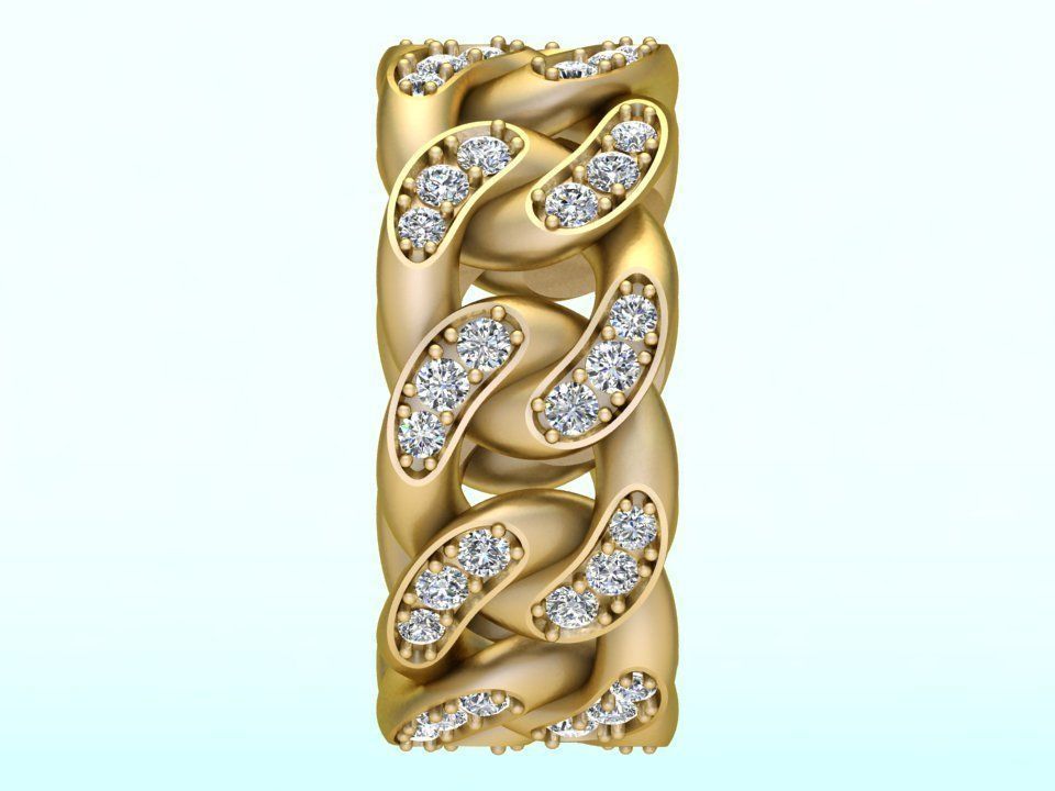Chain ring - Miami Cuban ring - Link ring - Size 07 3D print model_4