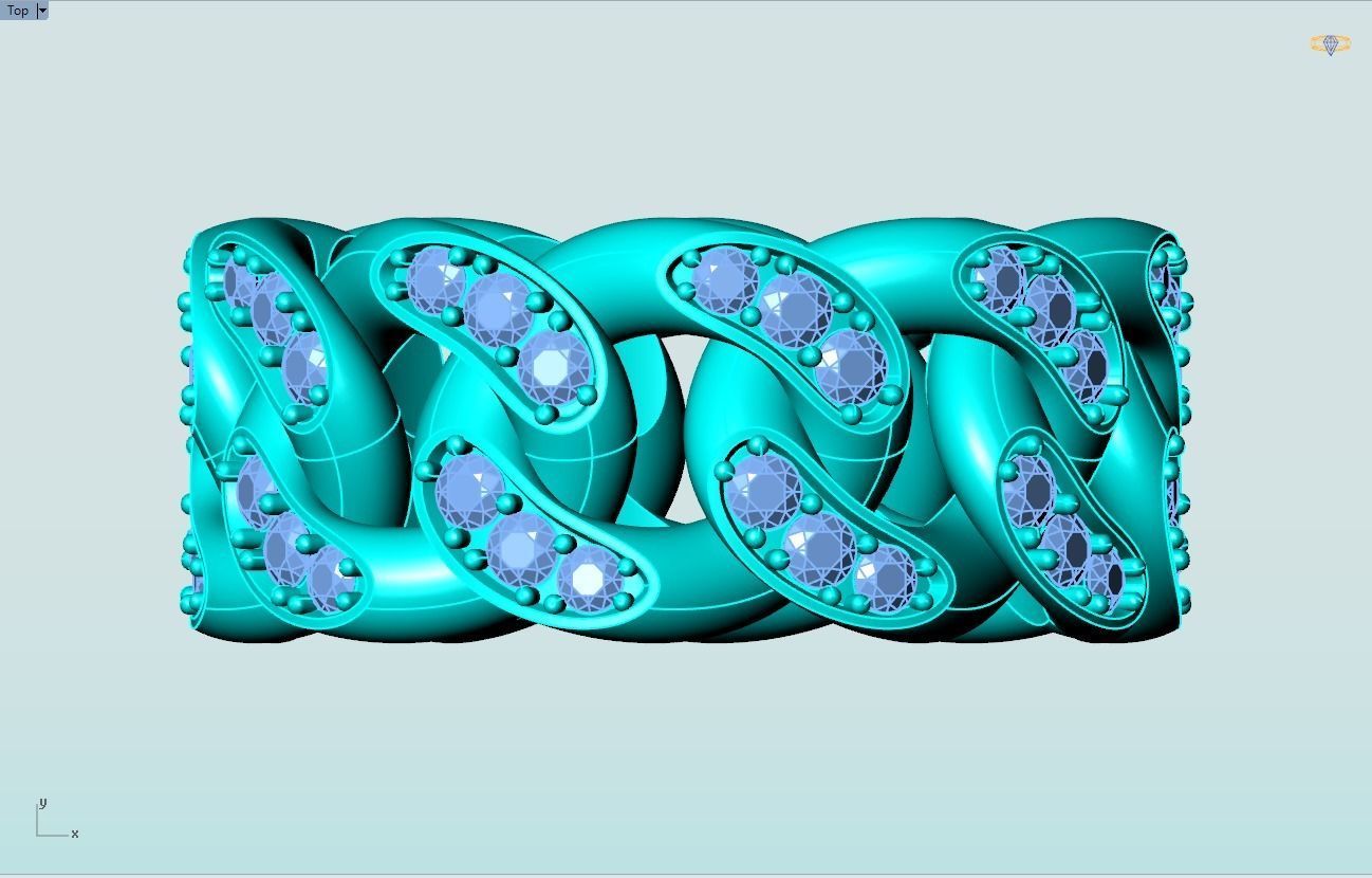 Chain ring - Miami Cuban ring - Link ring - Size 07 3D print model_11