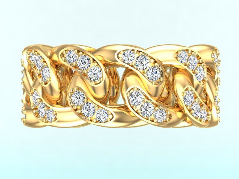 Chain ring - Miami Cuban ring - Link ring - Size 07 3D print model_8