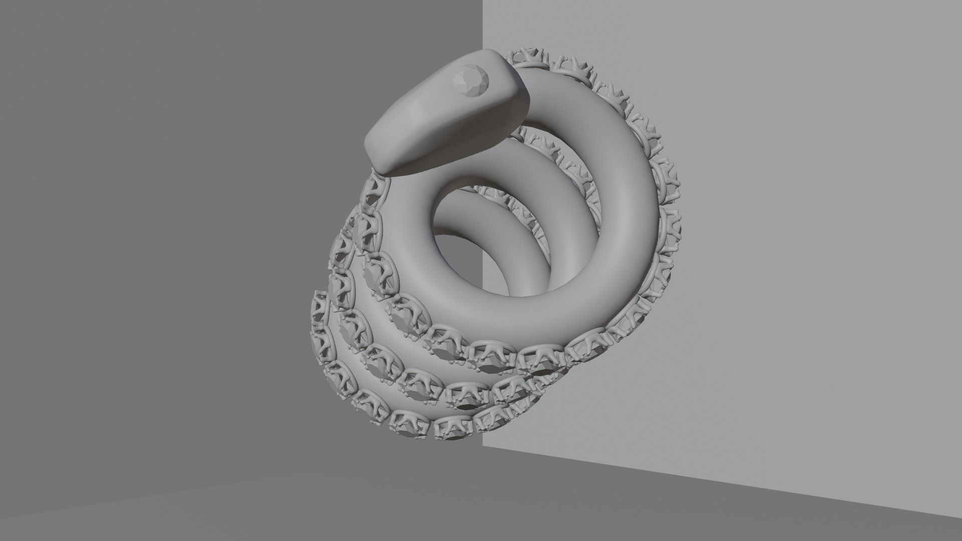 Gold snake 3D model_6