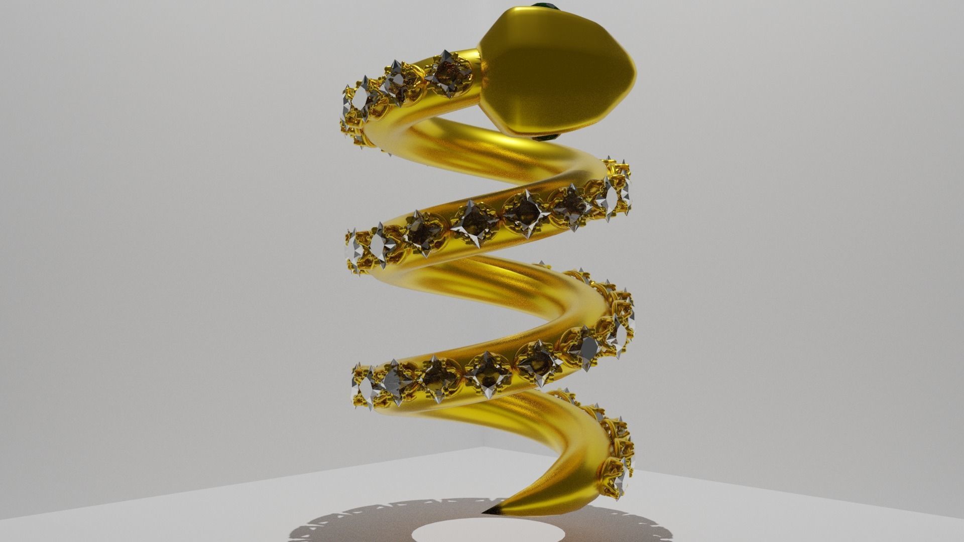 Gold snake 3D model_1