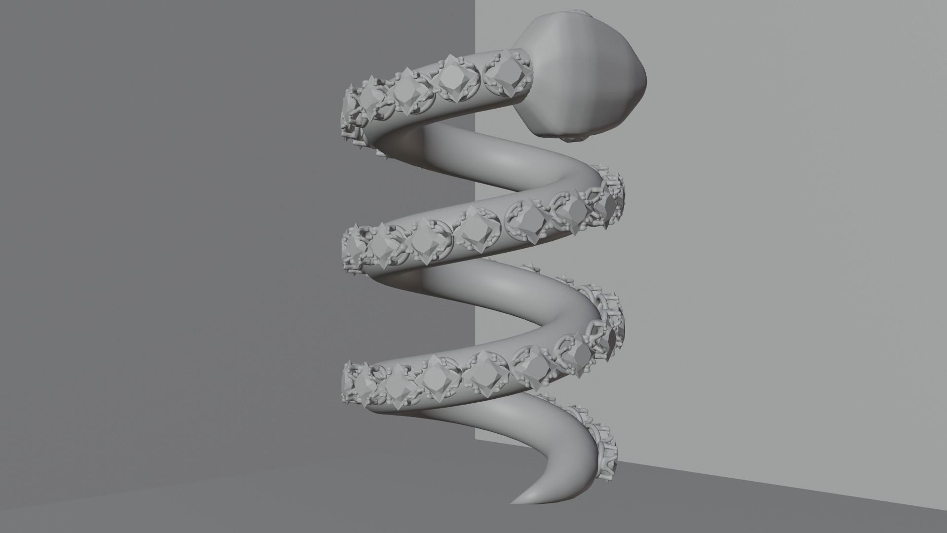 Gold snake 3D model_7