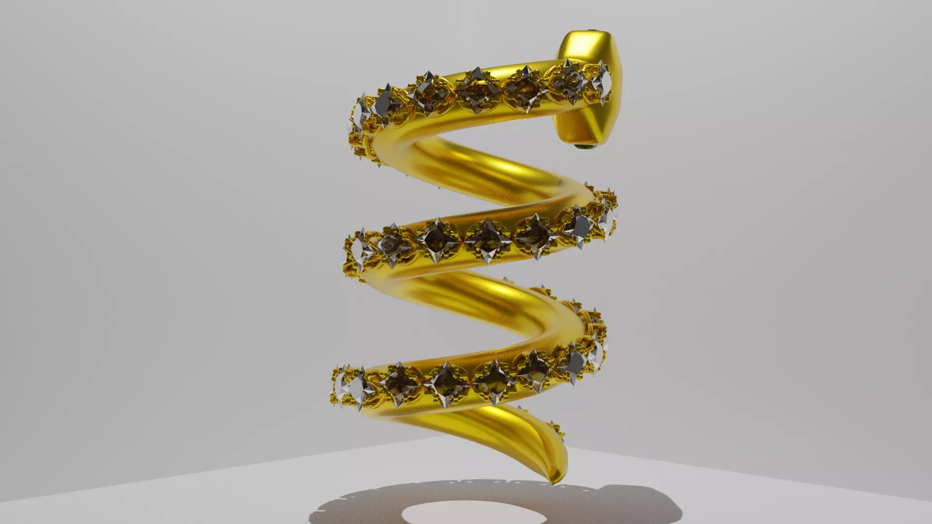 Gold snake 3D model_0