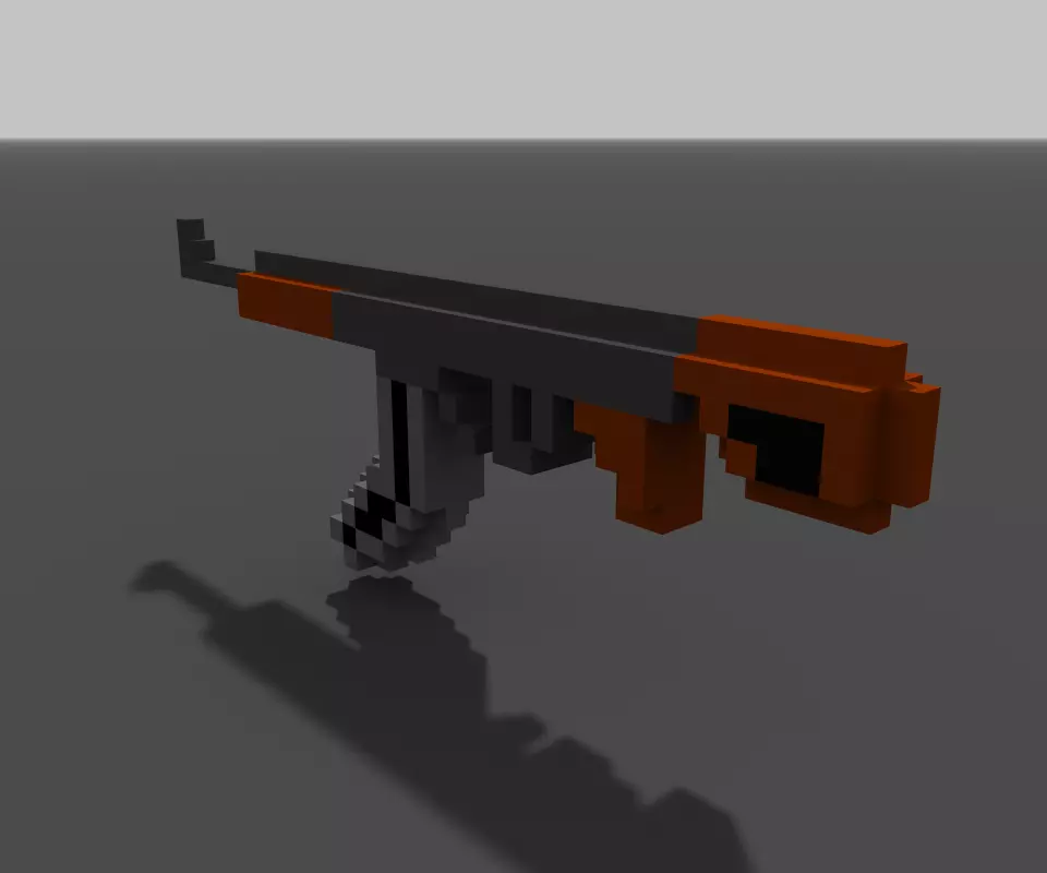 In this file Ak47 shotgun and more Free 3D model_0