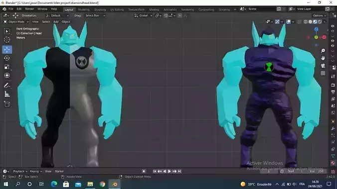diamondhead 3d model character