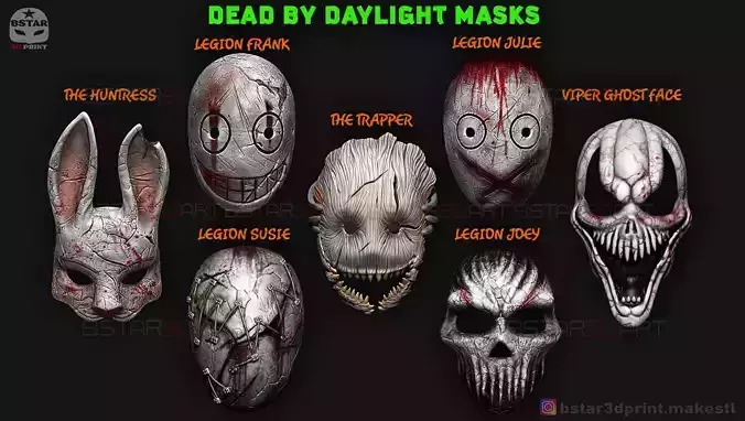 Dead By daylight Masks 3D Model Collection