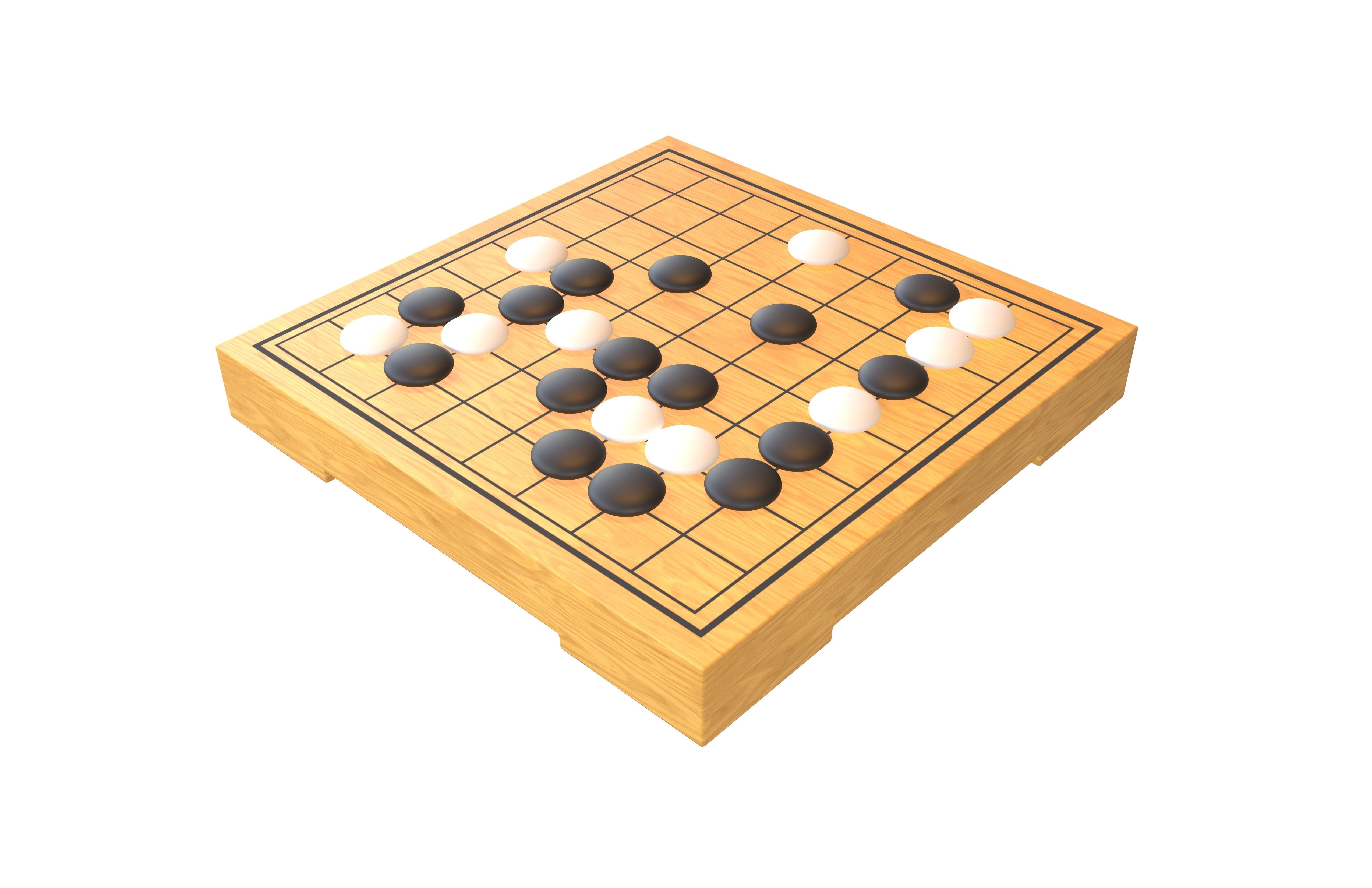Go Game Board 9x9 v1 001 Low-poly 3D model_2