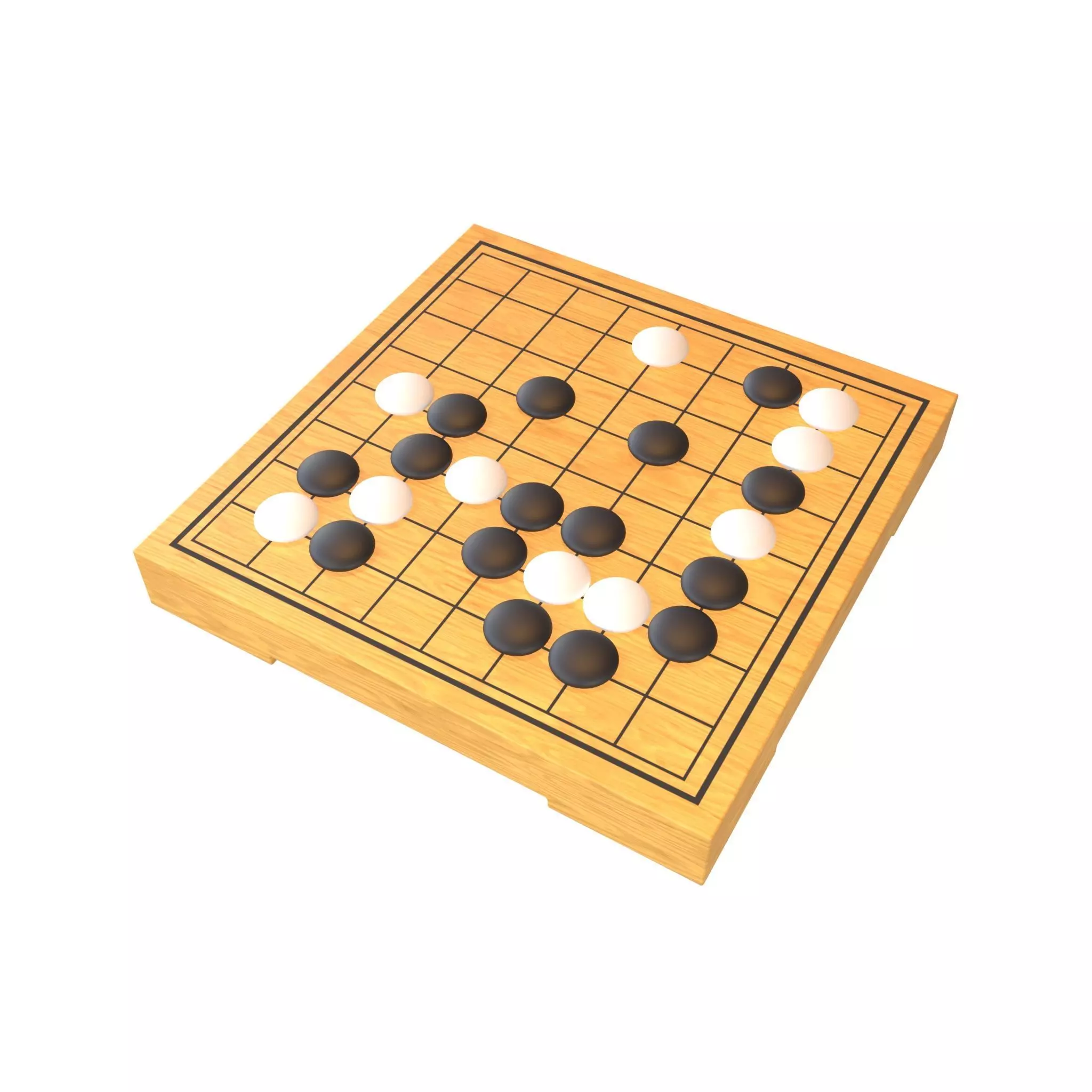 Go Game Board 9x9 v1 001 Low-poly 3D model_0