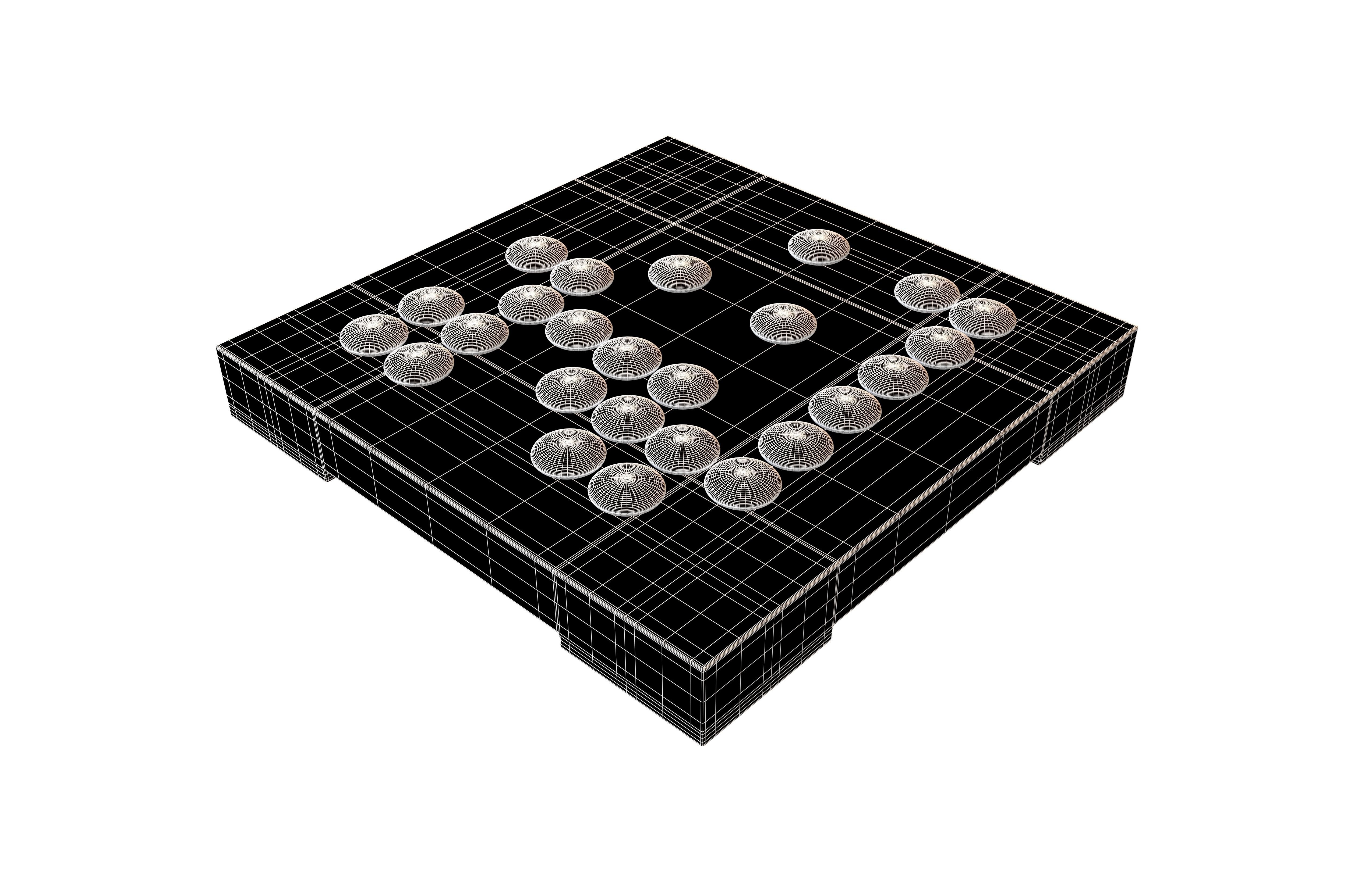 Go Game Board 9x9 v1 001 Low-poly 3D model_6