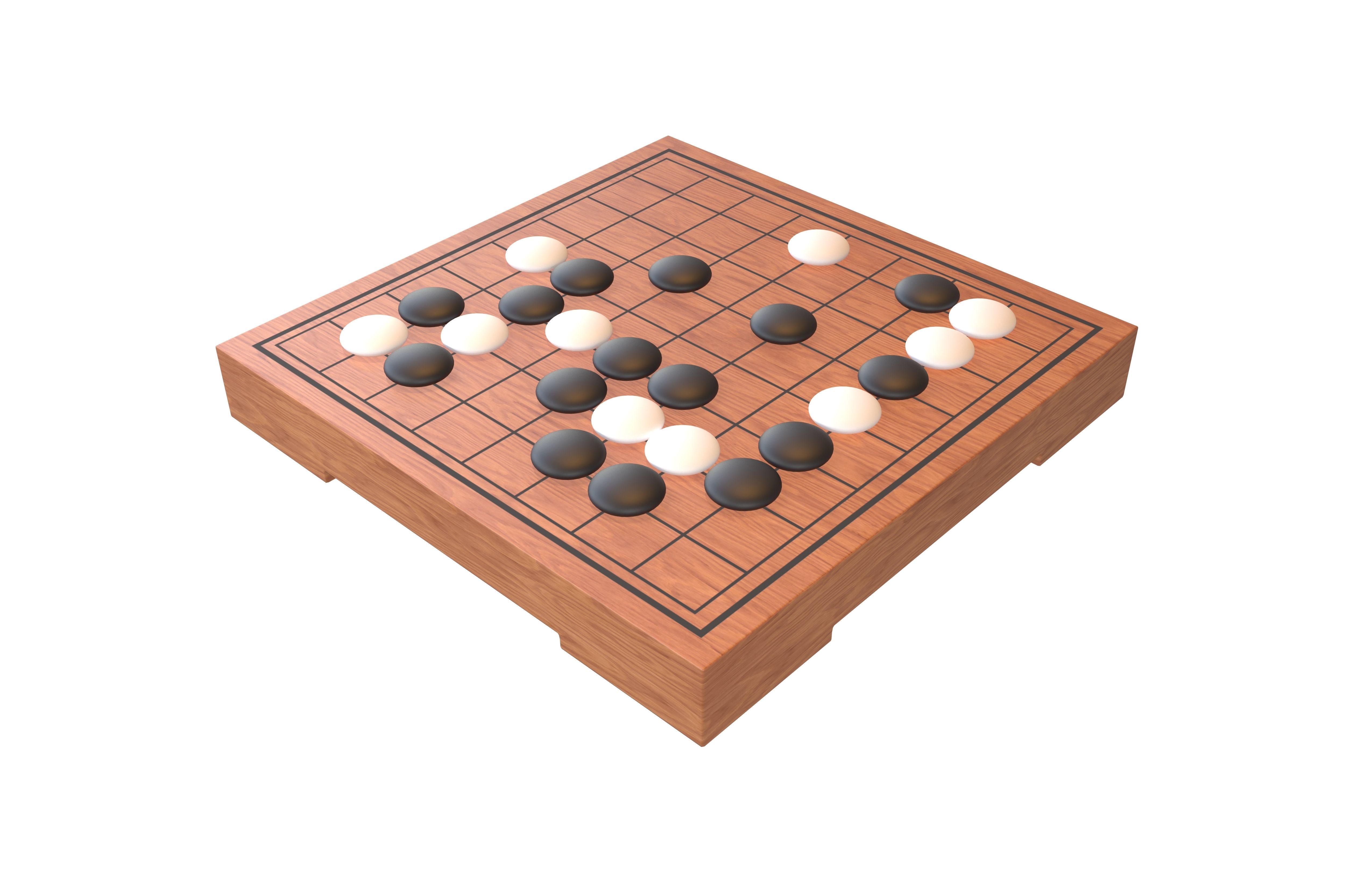Go Game Board 9x9 v1 002 Low-poly 3D model_1