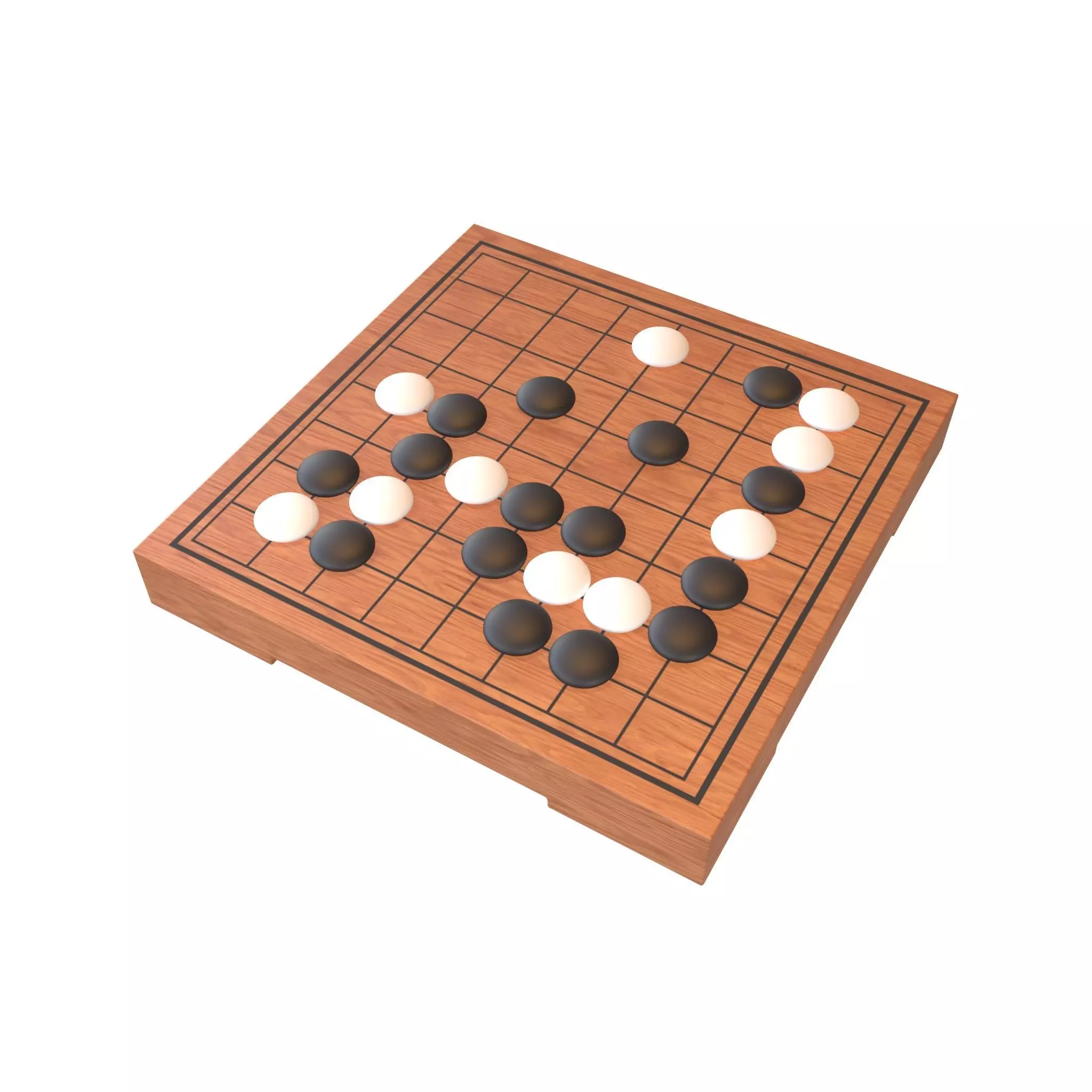Go Game Board 9x9 v1 002 Low-poly 3D model_0