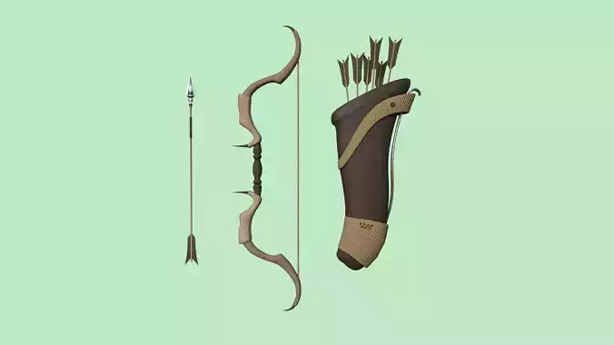 Archer Bow 06 Brown Wood - Quiver Fantasy Weaponry
