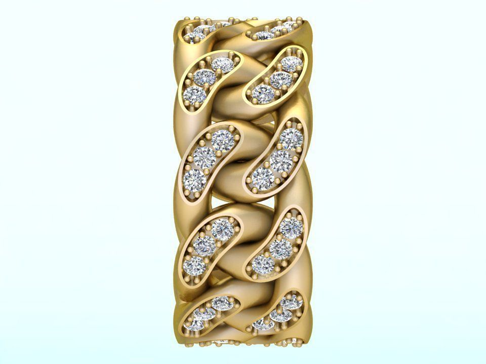 Chain ring - Miami Cuban ring - Link ring - Size 06 3D print model_4