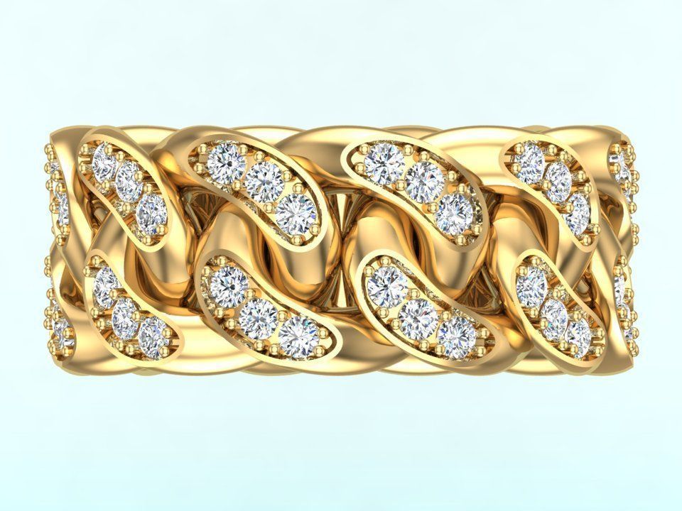 Chain ring - Miami Cuban ring - Link ring - Size 06 3D print model_8