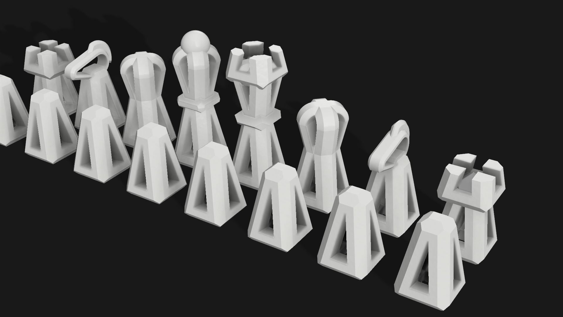 Modern Chess Set 3D print model_6