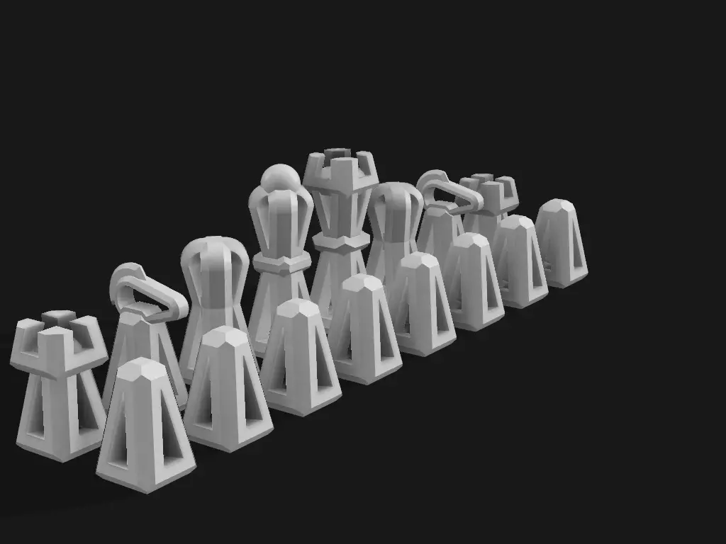 Modern Chess Set 3D print model_0
