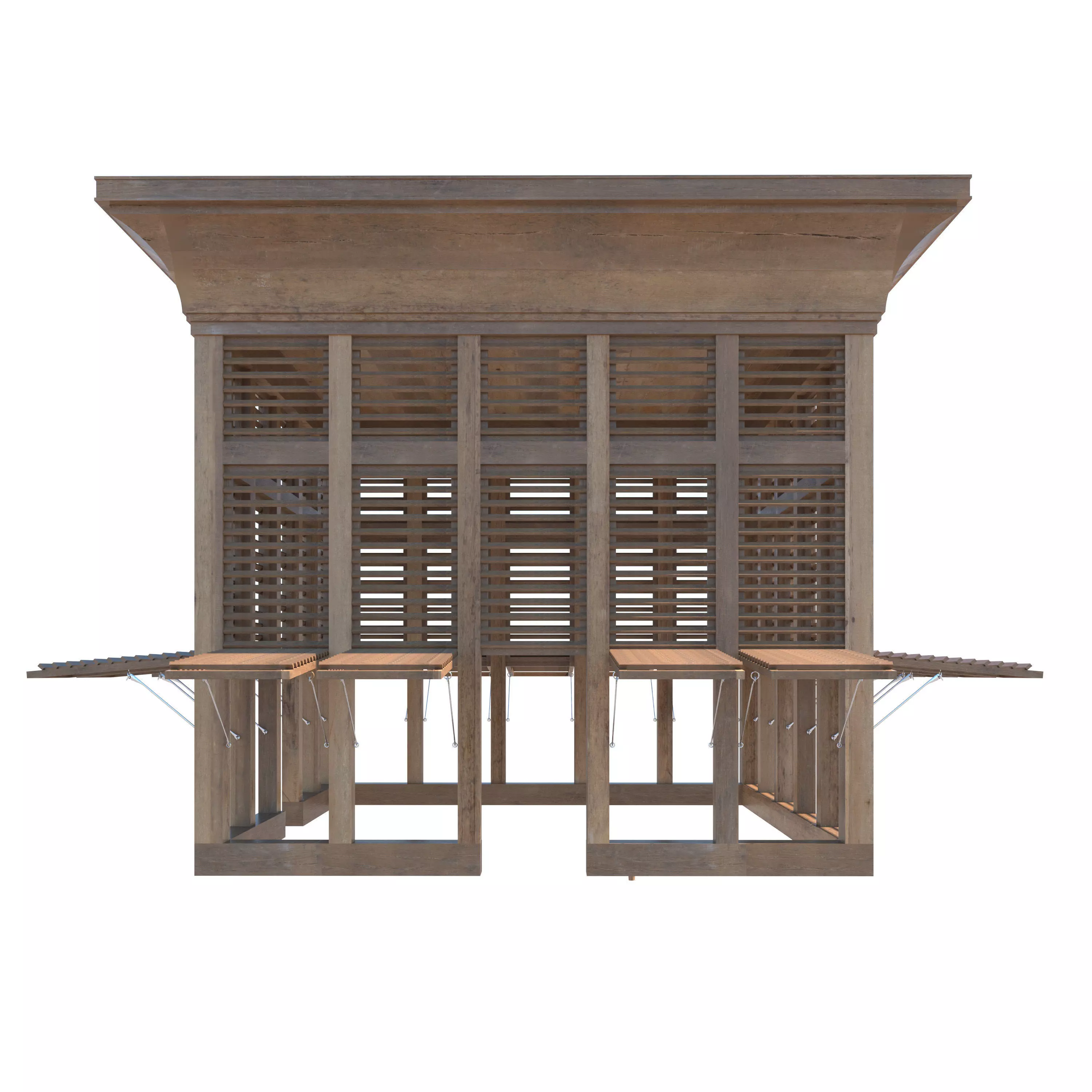 Wood Pergola 3D model_0