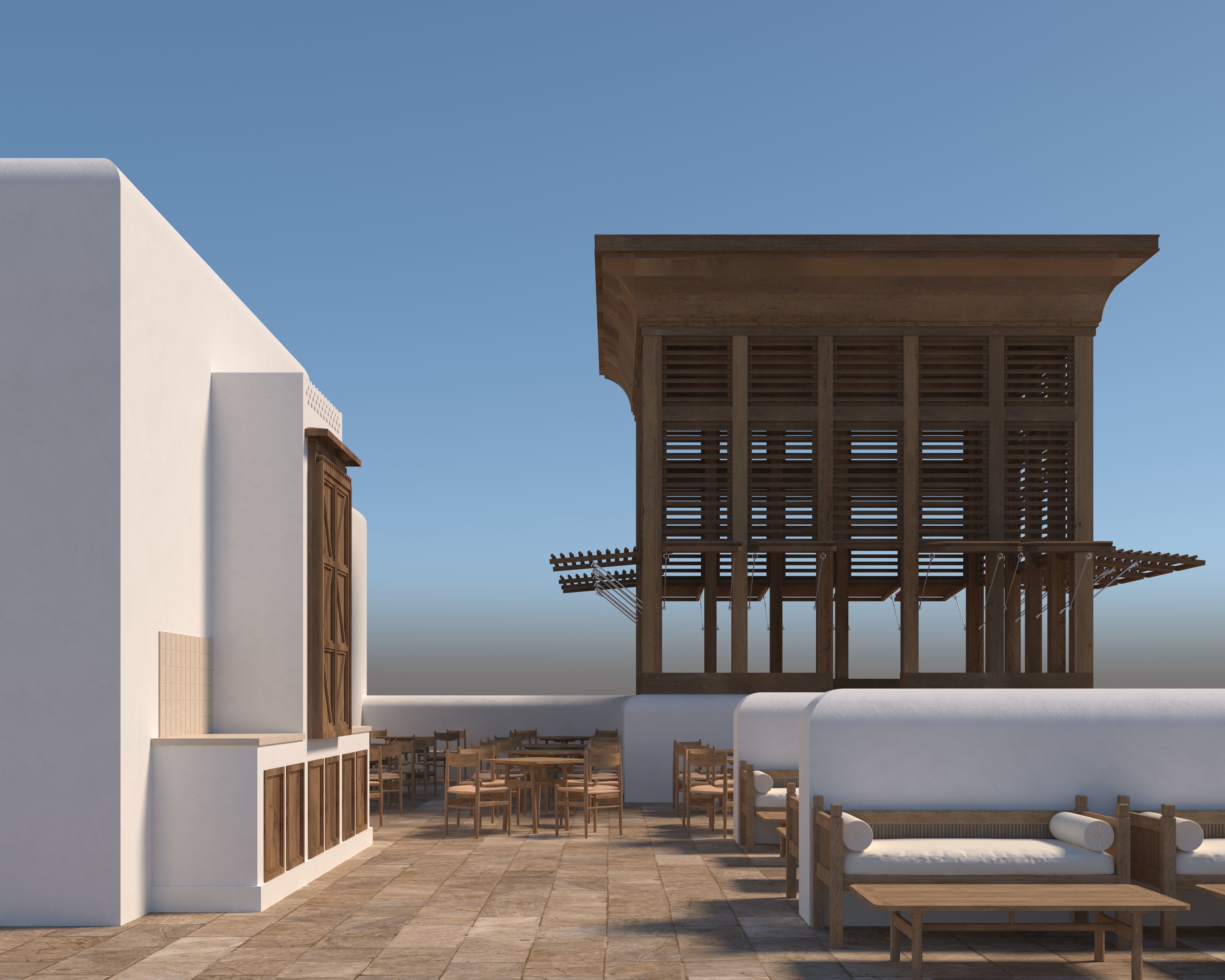 Wood Pergola 3D model_4