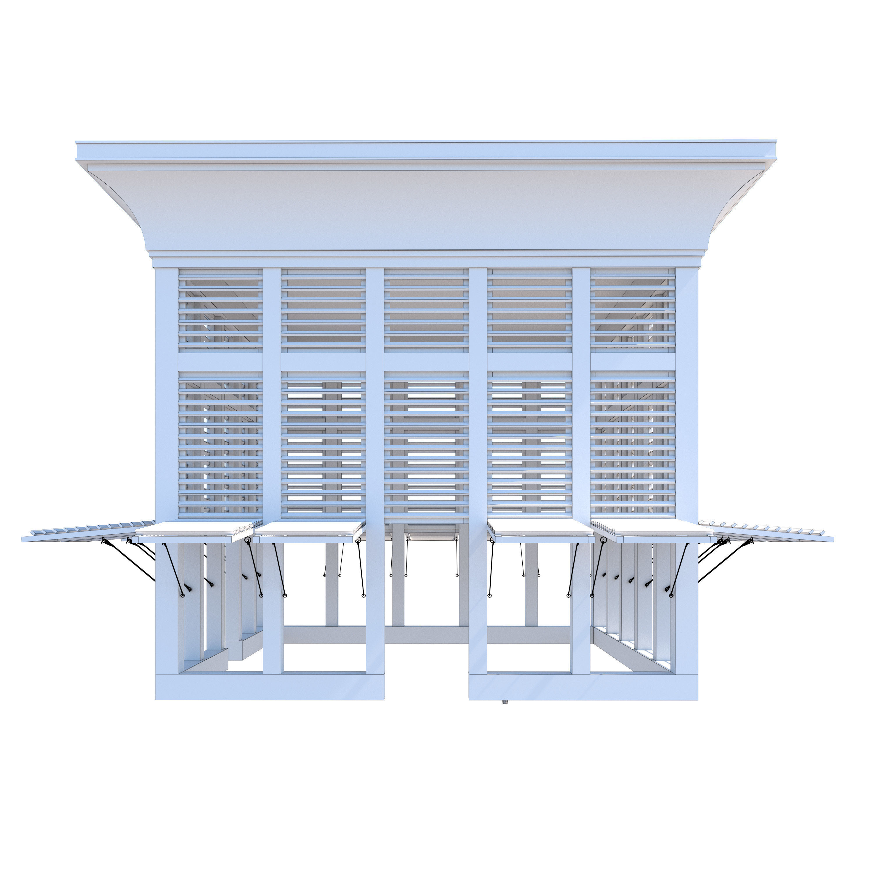 Wood Pergola 3D model_1