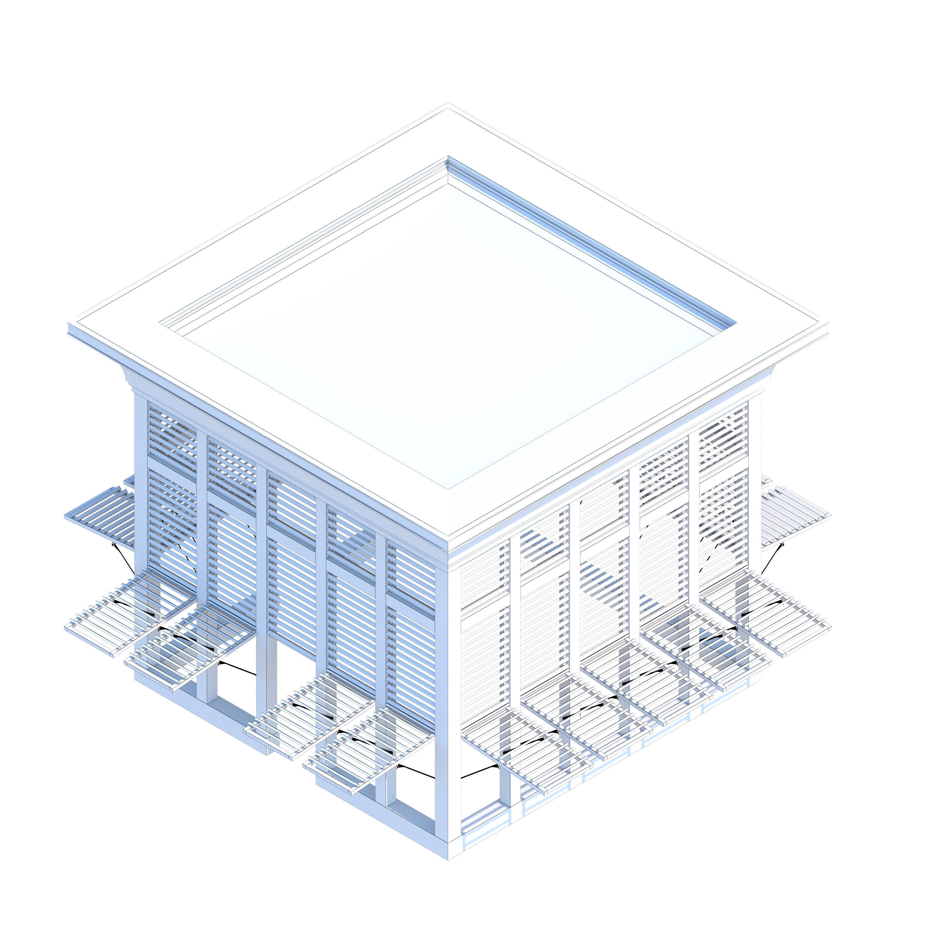 Wood Pergola 3D model_3