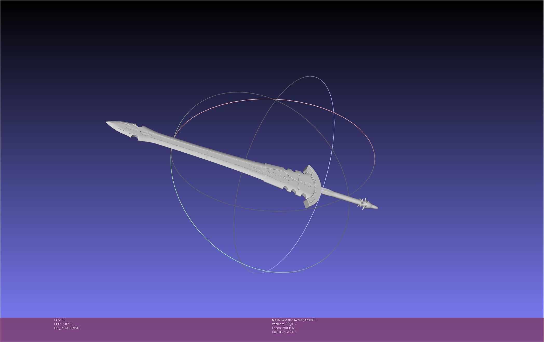 Fate Lancelot Berserker Sword Printable Assembly 3D print model_12