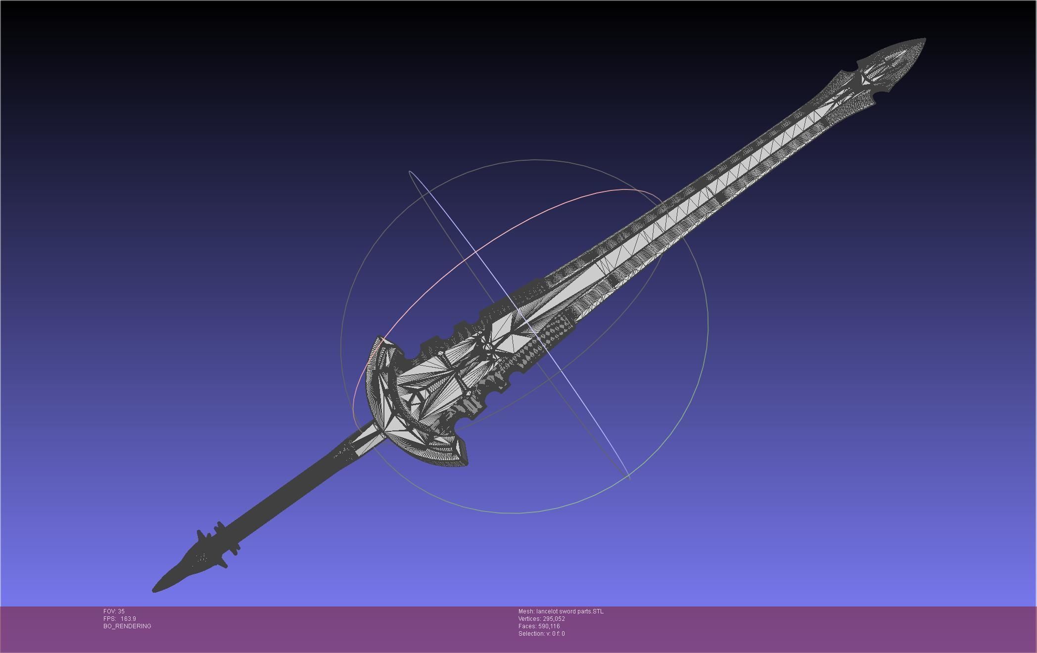 Fate Lancelot Berserker Sword Printable Assembly 3D print model_34