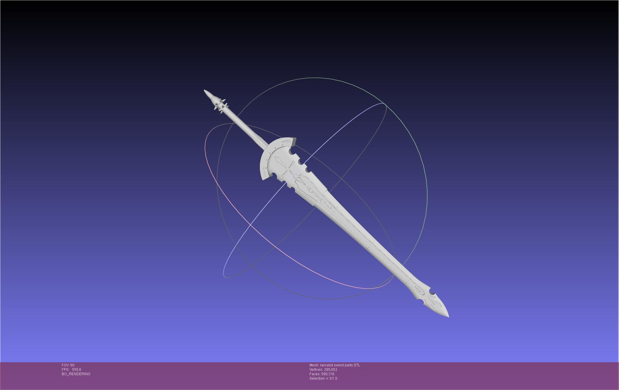 Fate Lancelot Berserker Sword Printable Assembly 3D print model_23