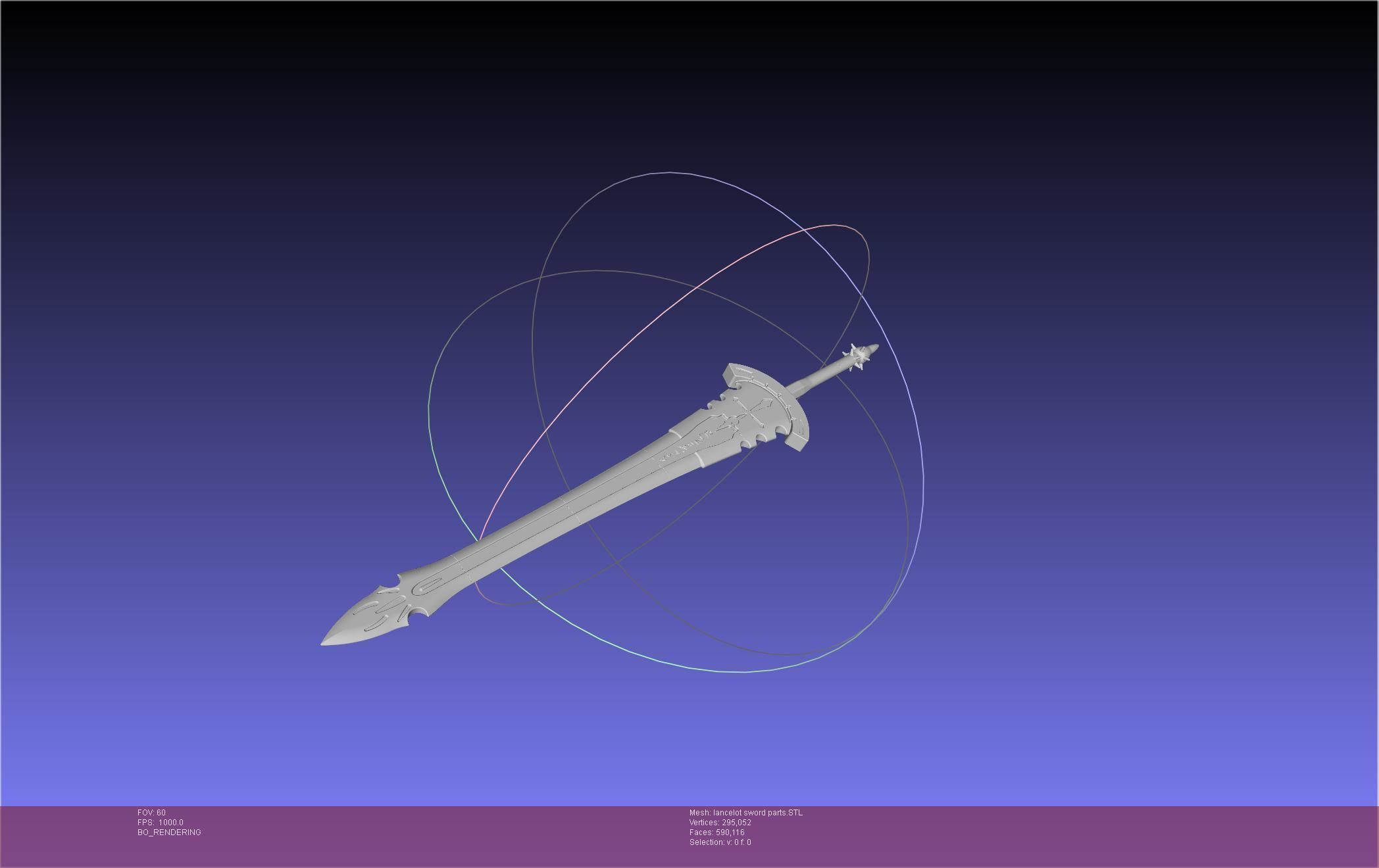 Fate Lancelot Berserker Sword Printable Assembly 3D print model_17