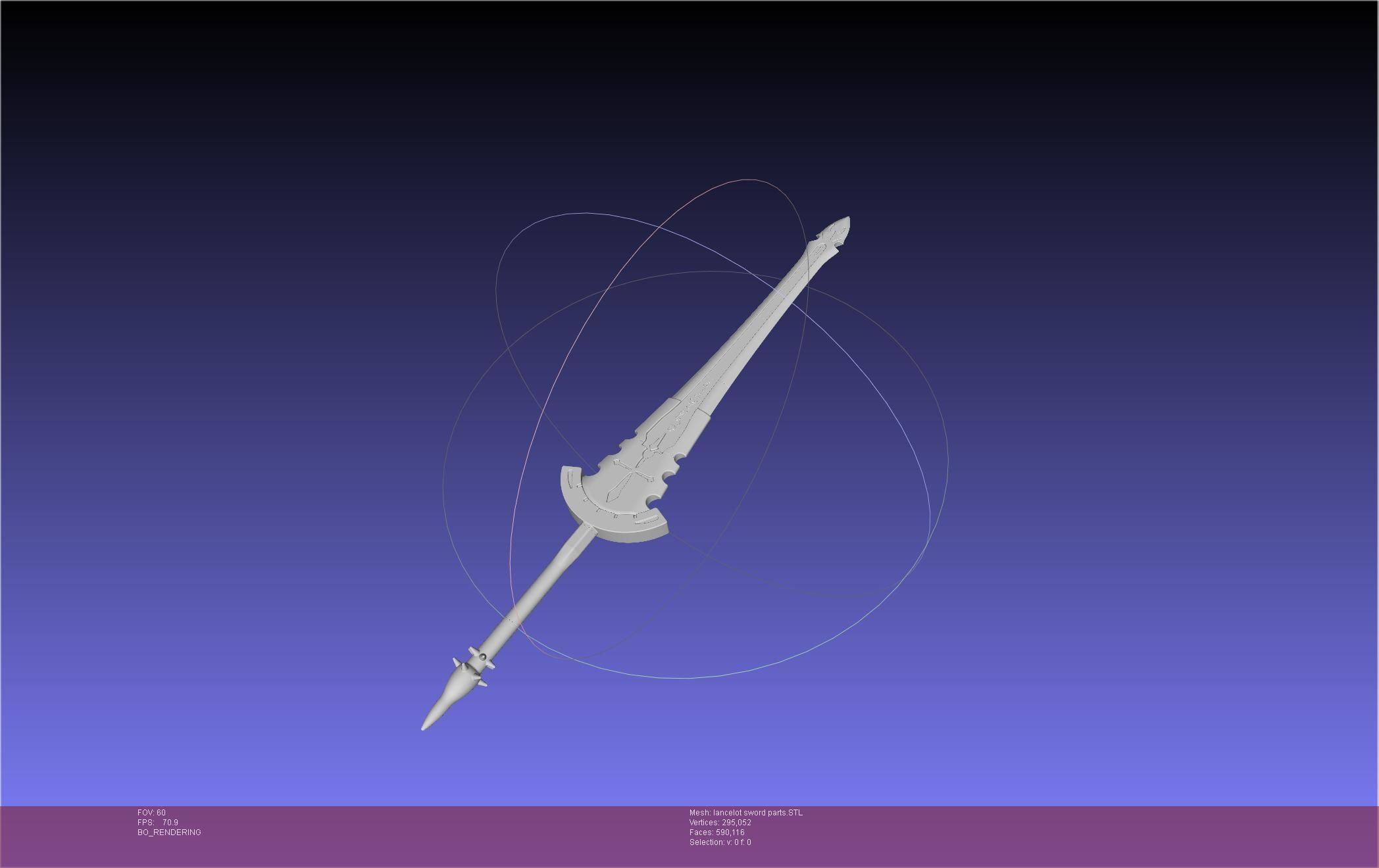 Fate Lancelot Berserker Sword Printable Assembly 3D print model_2