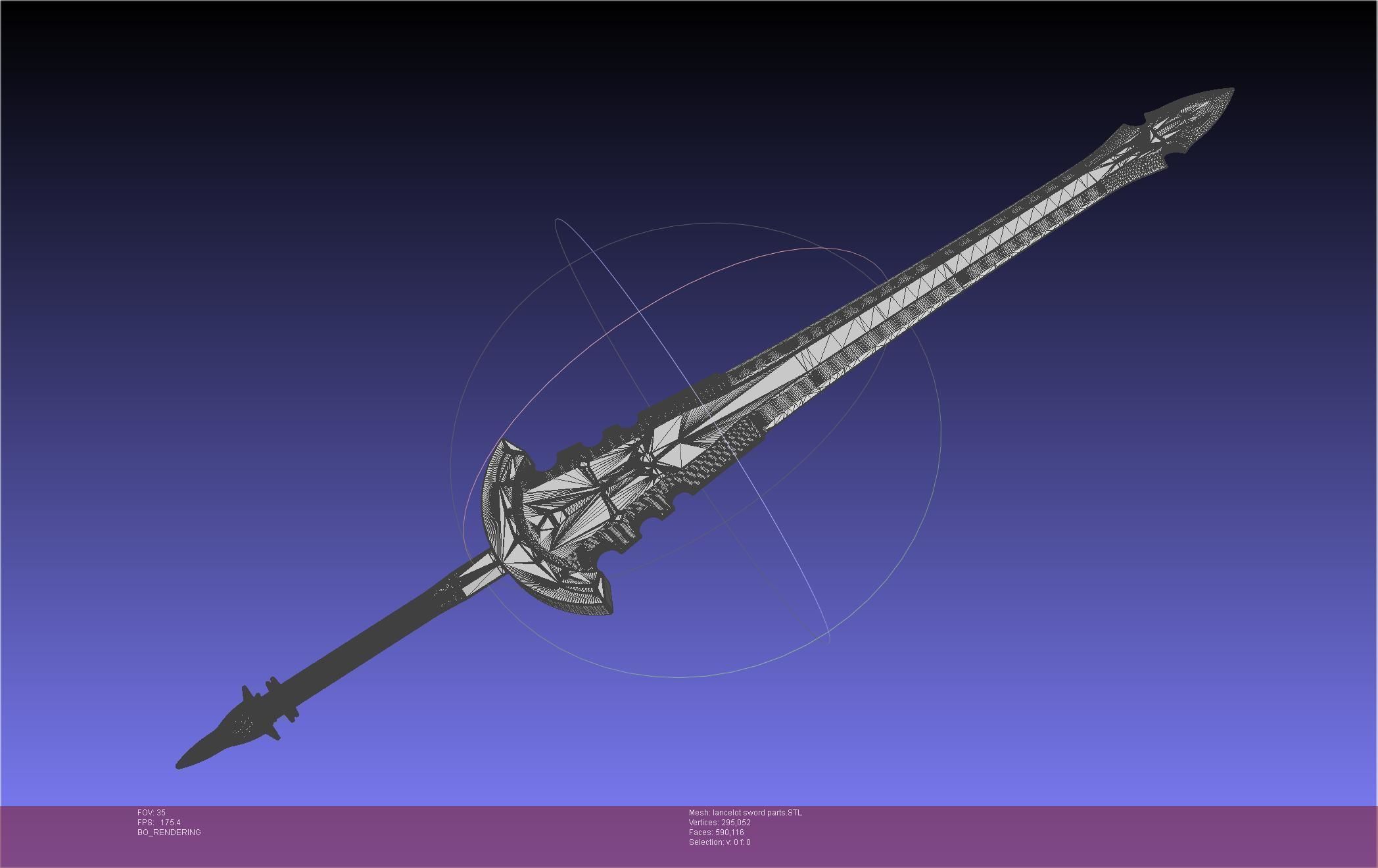 Fate Lancelot Berserker Sword Printable Assembly 3D print model_35