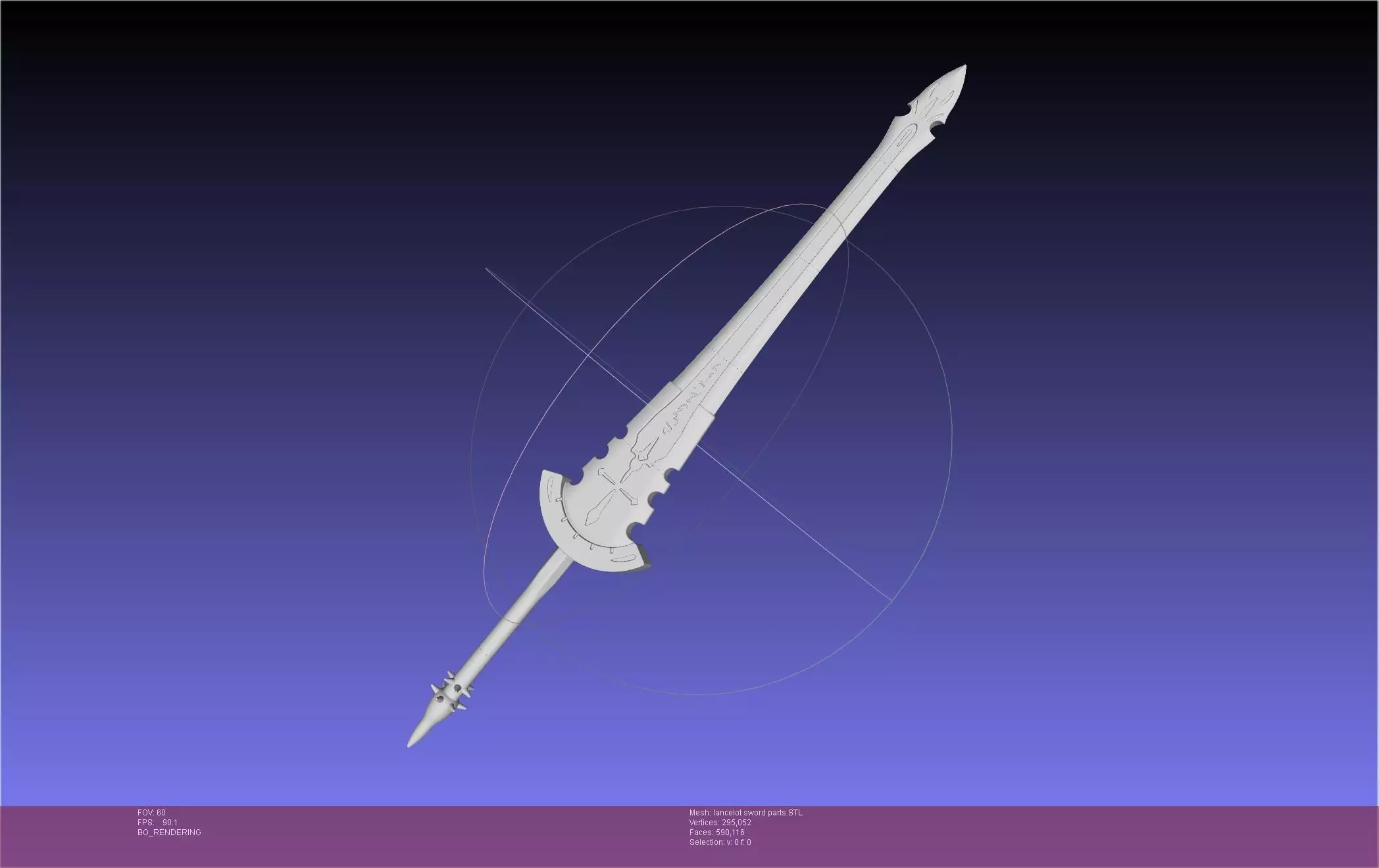 Fate Lancelot Berserker Sword Printable Assembly 3D print model_0