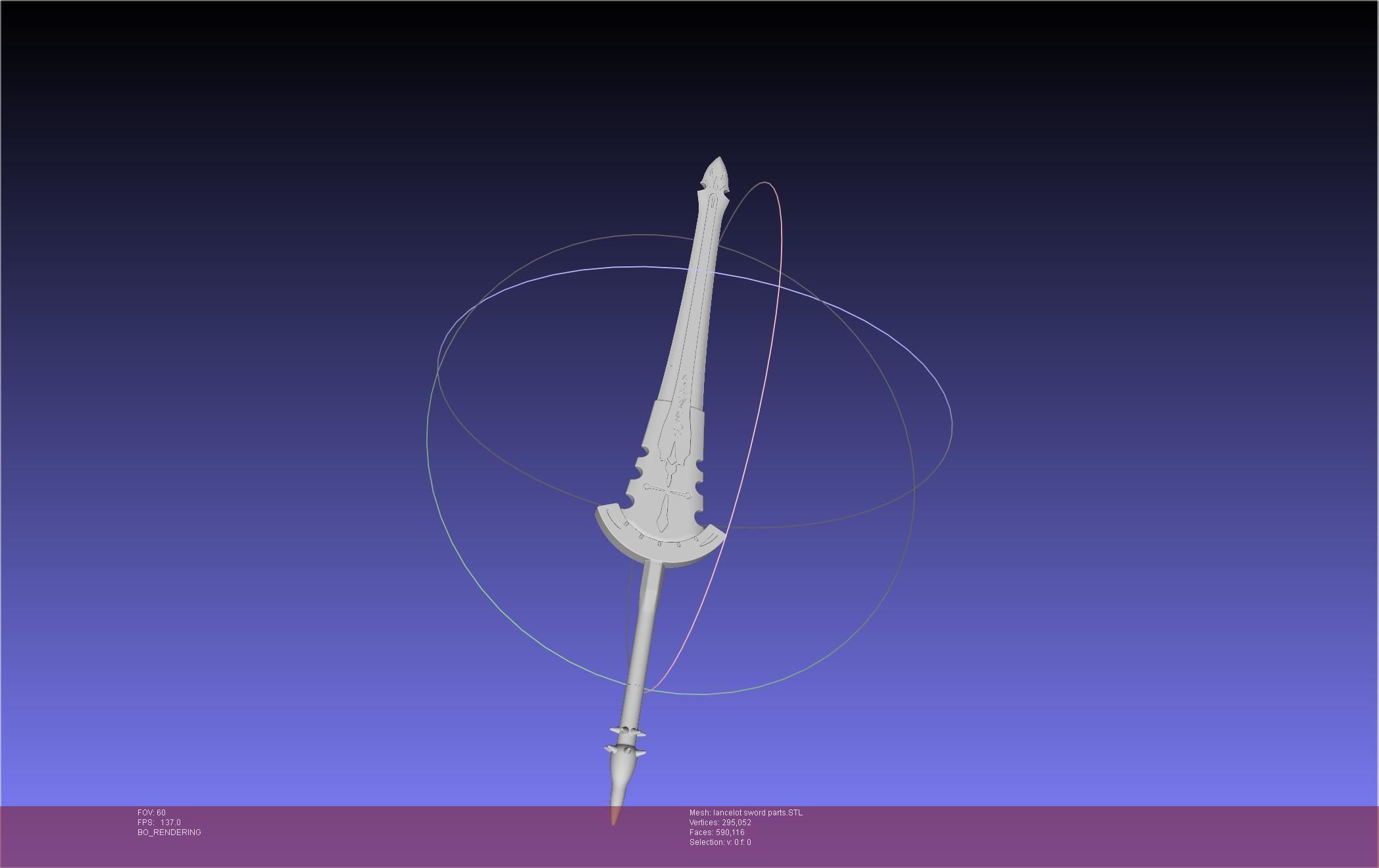 Fate Lancelot Berserker Sword Printable Assembly 3D print model_11