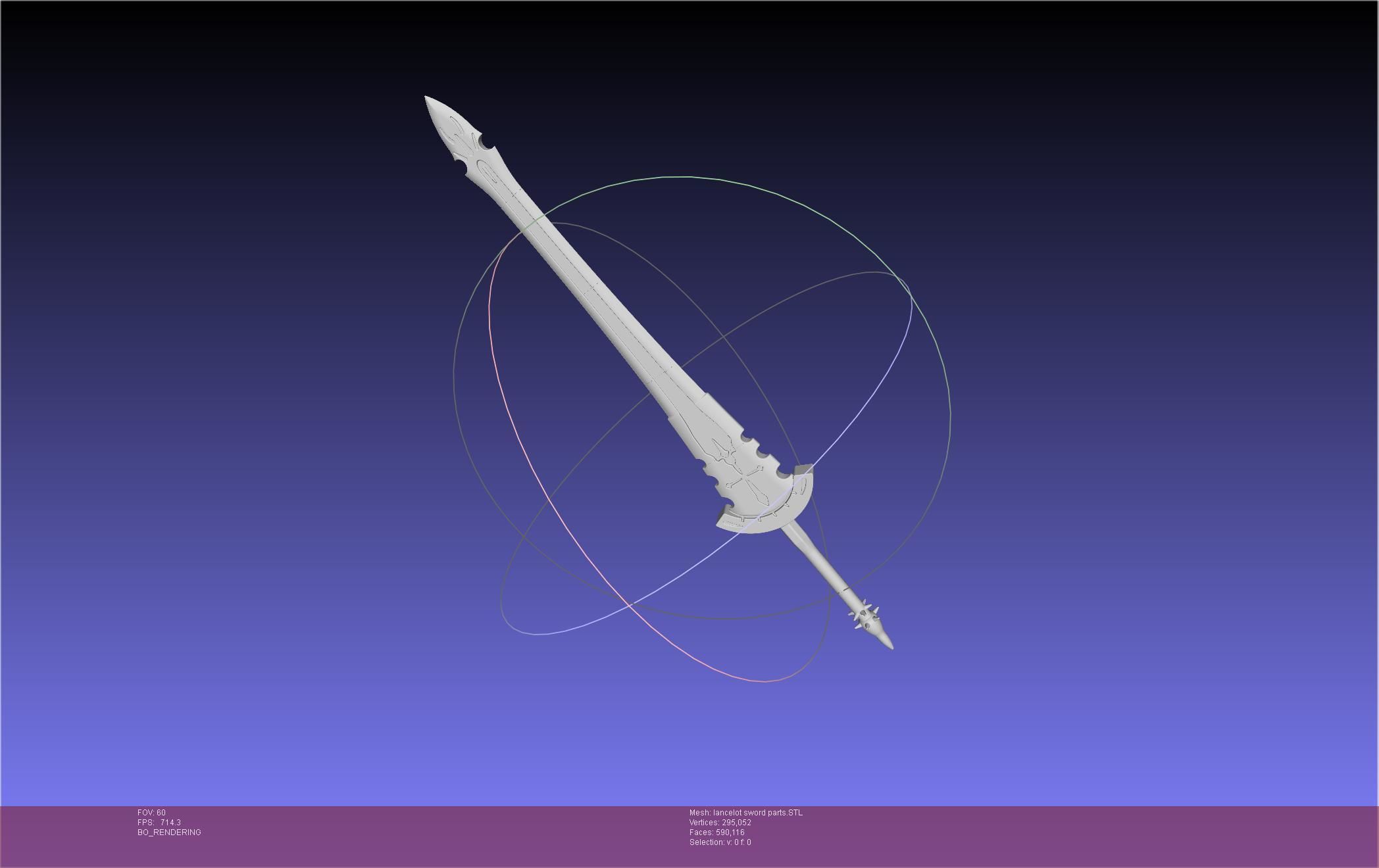 Fate Lancelot Berserker Sword Printable Assembly 3D print model_13
