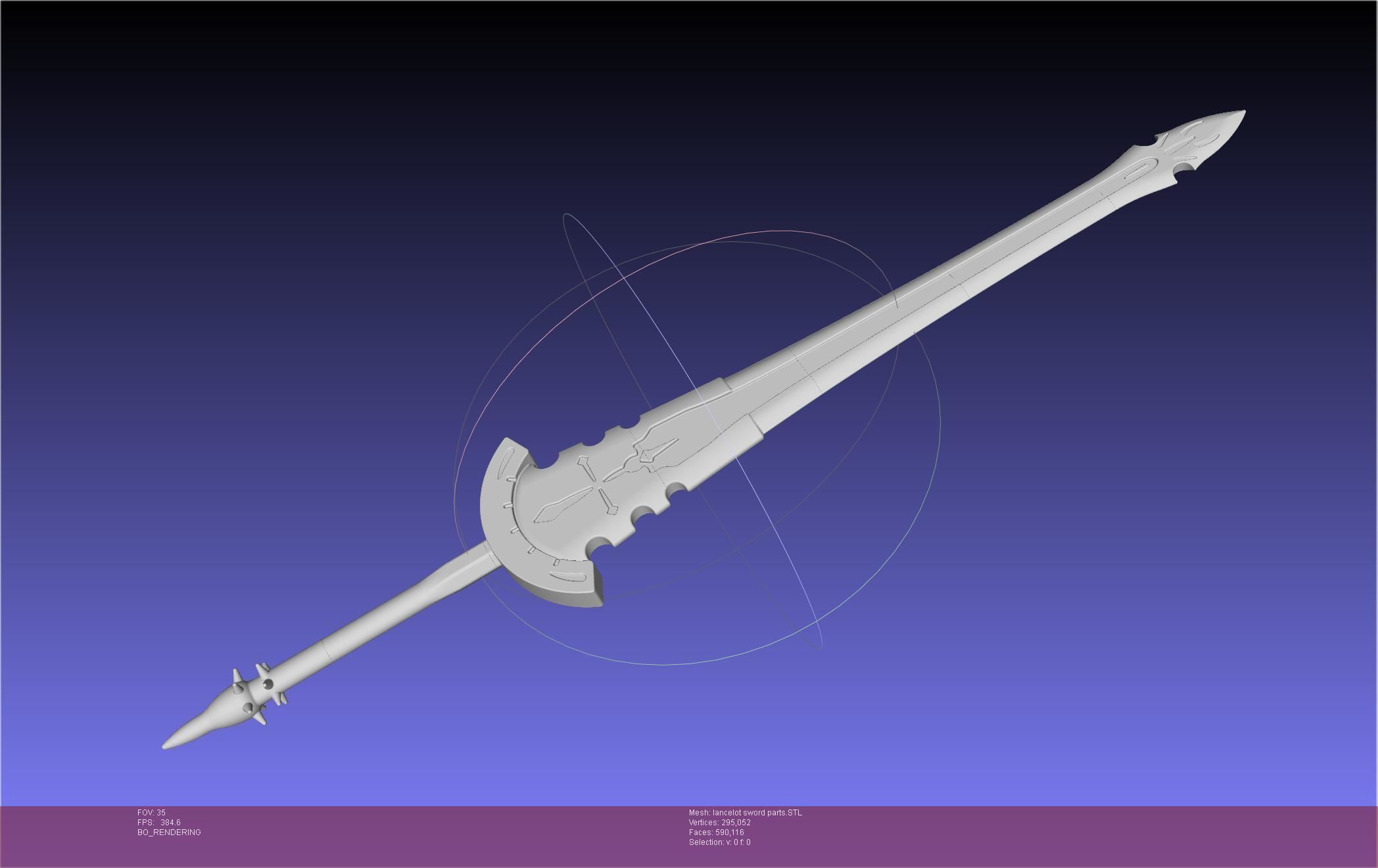 Fate Lancelot Berserker Sword Printable Assembly 3D print model_36