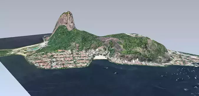 Sugar Loaf Mountain Low-poly 3D model