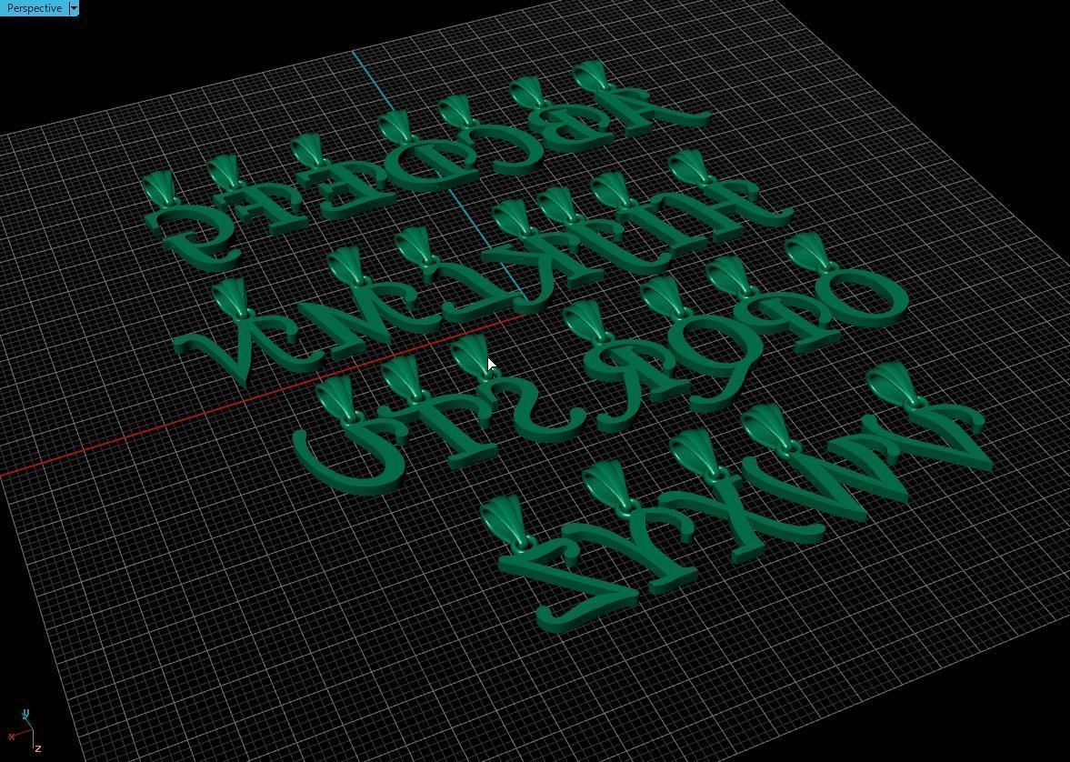 Collection of pendants LETTERS free 3D model 3D printable | CGTrader