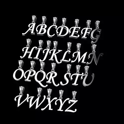 Collection of pendants LETTERS Free 3D print model