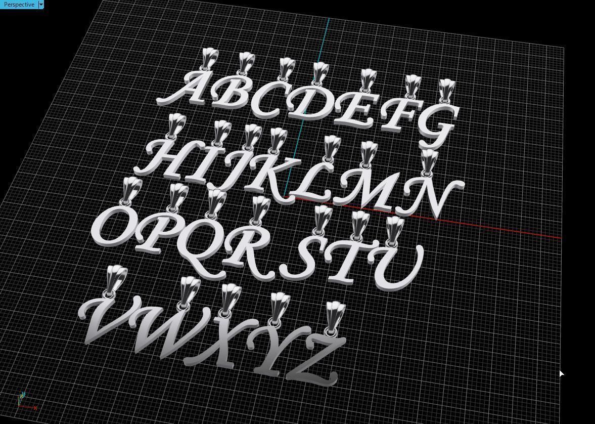 Collection of pendants LETTERS free 3D model 3D printable | CGTrader
