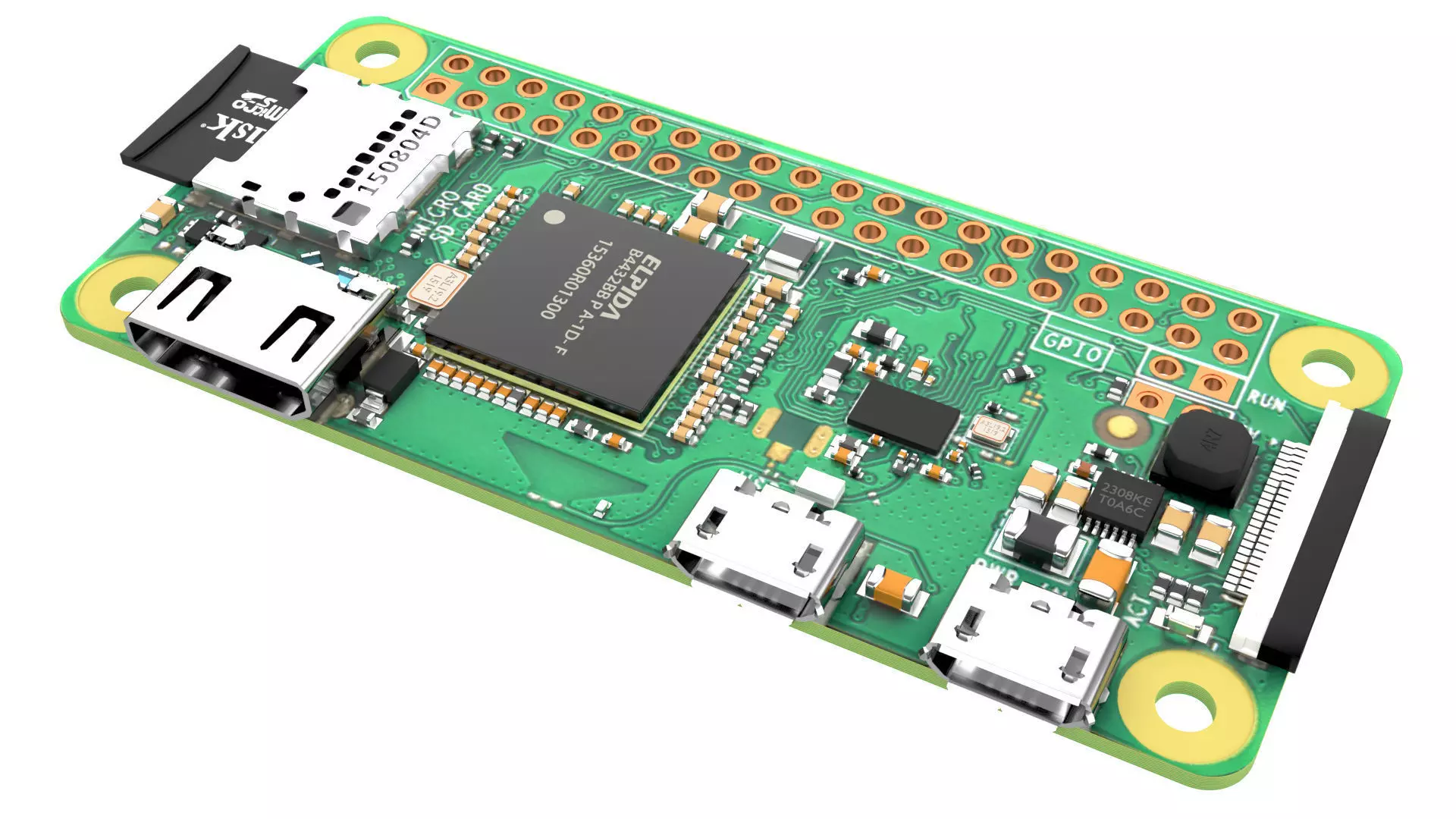 raspberry pi zero w Low-poly 3D model_0