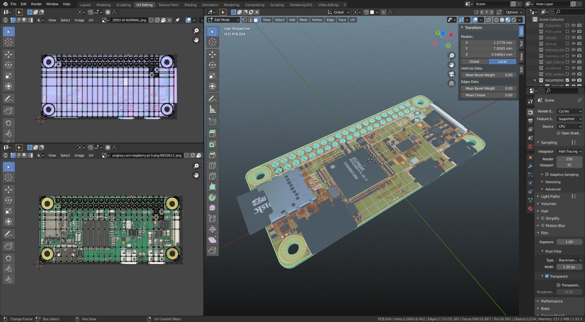 raspberry pi zero w Low-poly 3D model_9